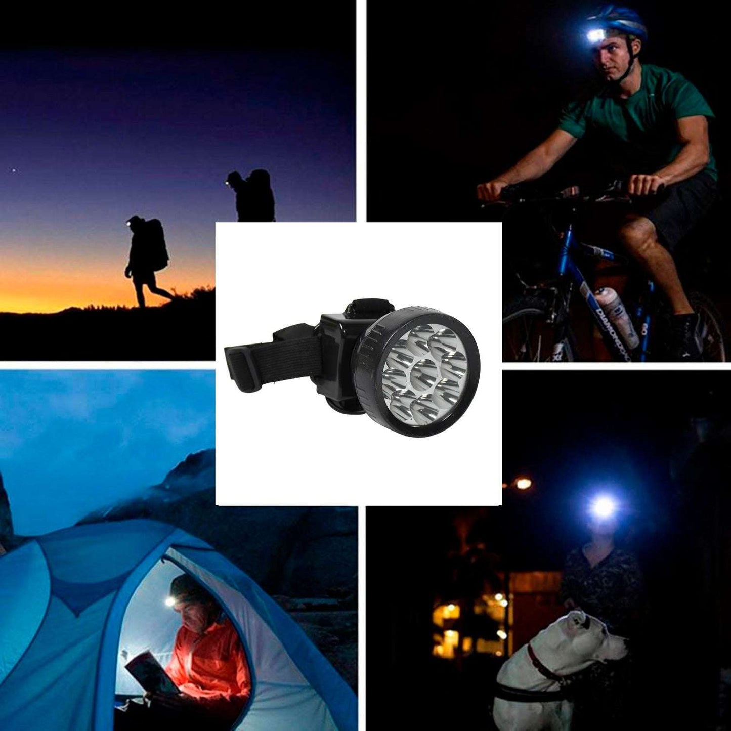 Head Lamp 9 Led Long Range Rechargeable Headlamp Adjustment Lamp Use For Farmers Fishing Camping Hiking Trekking Cycling - LootFaat
