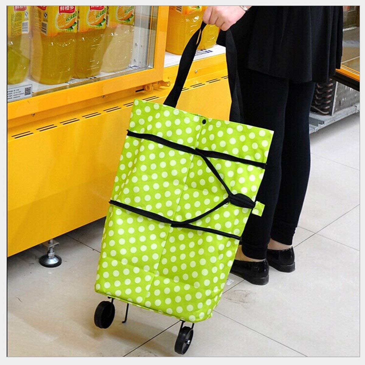 Folding Cart Bags Trolley Shopping Bag For Travel Luggage - LootFaat