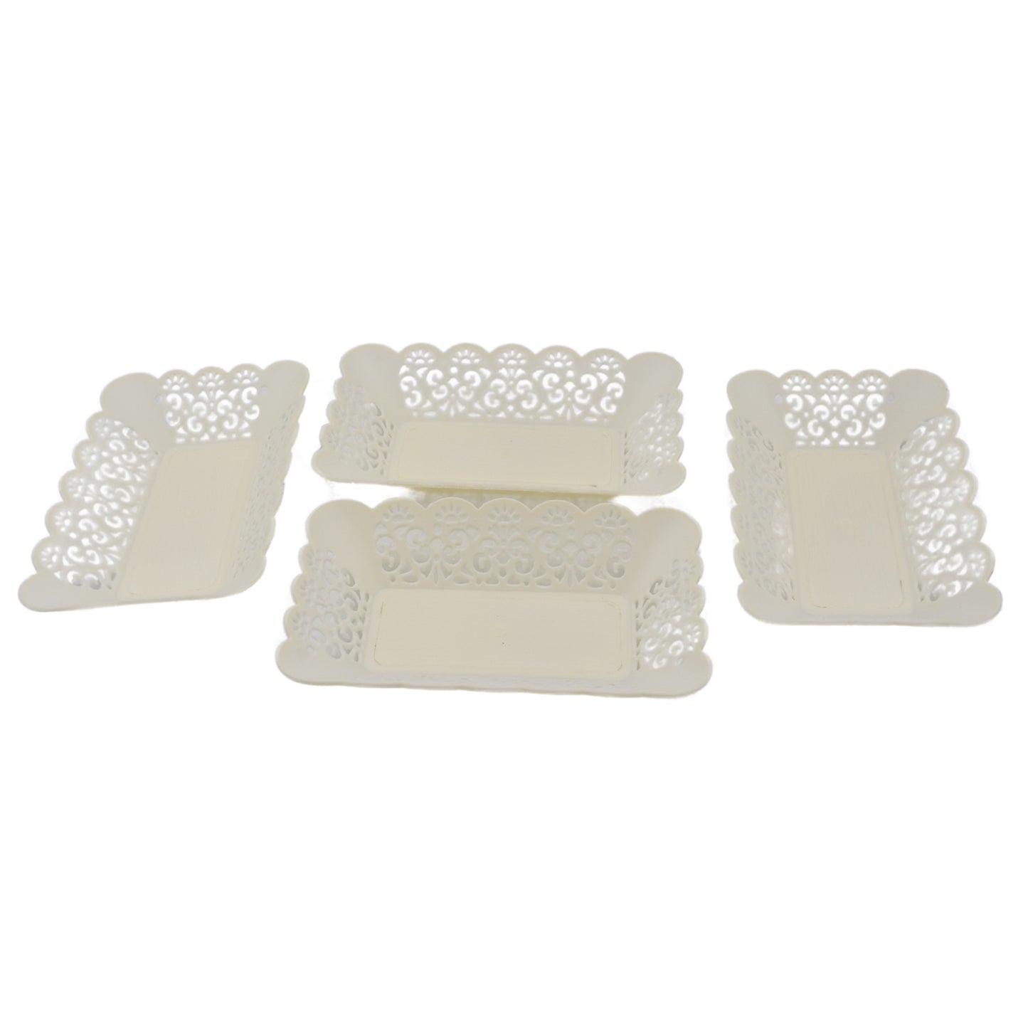 Rectangle Plastic Dinner Plate Snacks Breakfast Restaurant Serving Trays Home School Coffee Hotel Kitchen Office (8 Pcs Set) - LootFaat