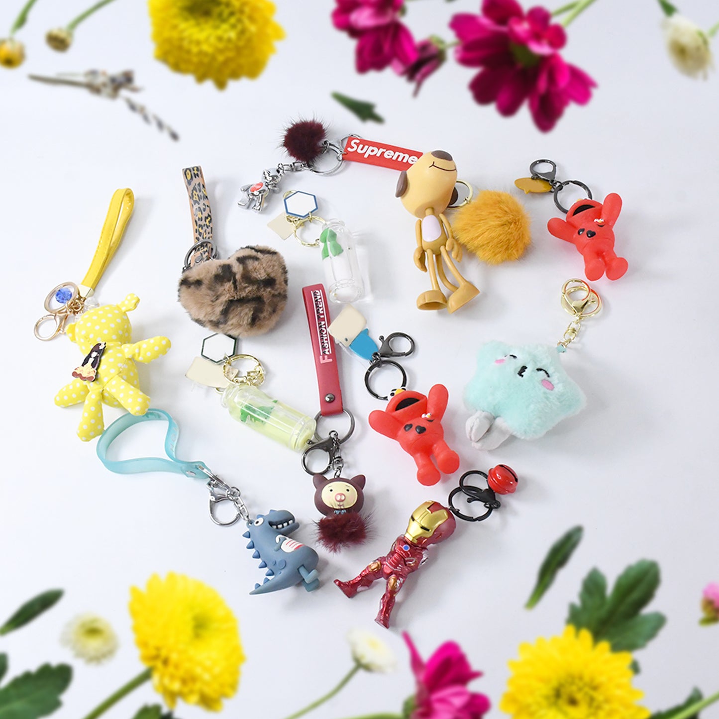 Mix Design Size Keychain - Durable Stylish Accessory (1 Pc Mix Color) - LootFaat