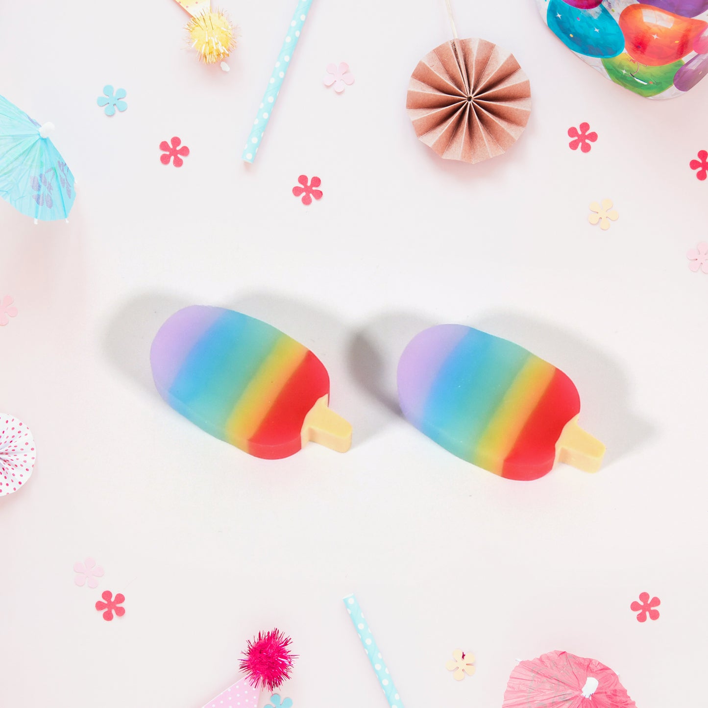 Jelly Popsicle Shape Fancy Stylish Erasers Mini Eraser Creative Cute Novelty Eraser For Children Eraser Set For Return Gift Birthday Party School Prize (2 Pc Set) - LootFaat