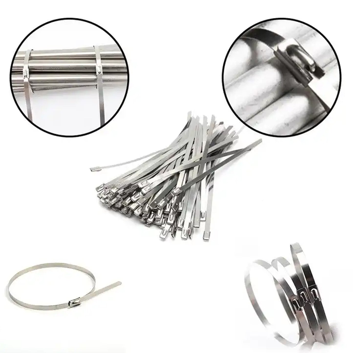 Stainless Steel Cable Tie (4.6x100mm 10 Pcs Set) - LootFaat