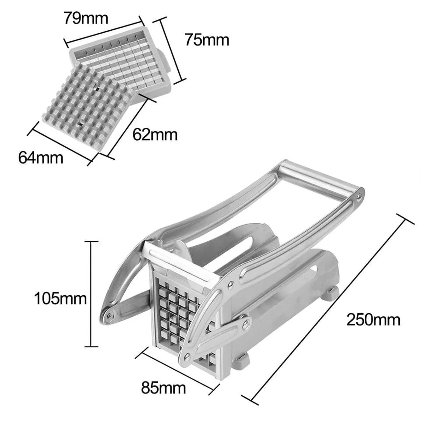 French Fries Potato Chips Strip Cutter Machine With Blade - LootFaat