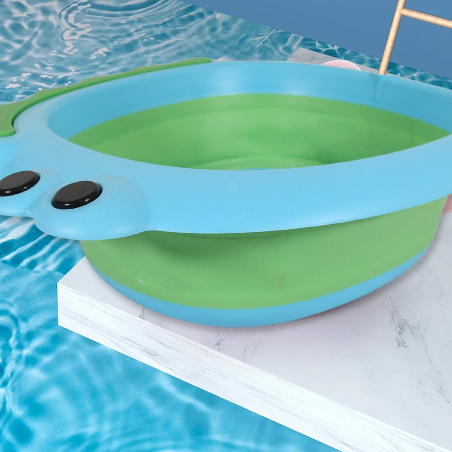 17513 Frog Shape Wash Basin Space Saving Multi Function Foldable Baby Wash Basin Easy Clean Lightweight Thicken For Washing Face For Home (3331cm 1 Pc)