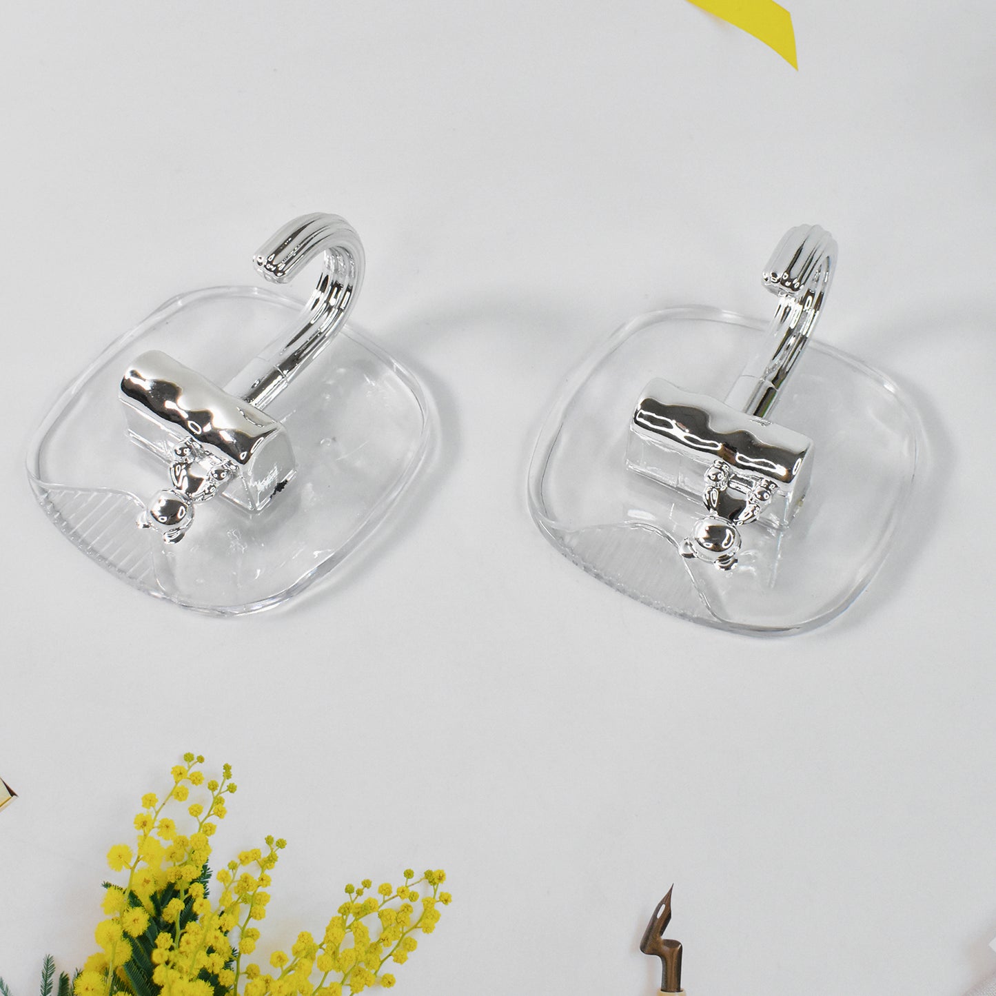 Large Plastic Self Adhesive Wall Hooks (2 Pc) - LootFaat