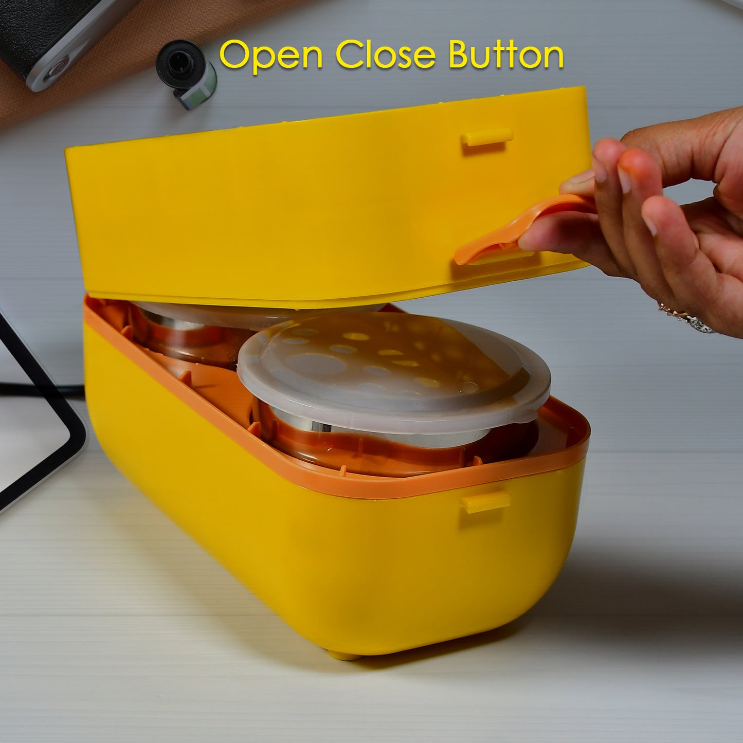 2layer Electric Lunch Box For Office Portable Lunch Warmer With Removable 4 Stainless Steel Container. - LootFaat