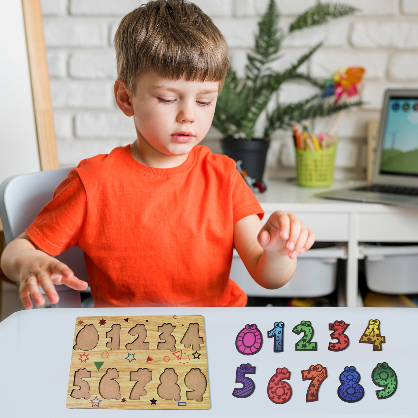 Wooden Number Puzzle Learning Educational Board (1 Set 2820 Cm) - LootFaat
