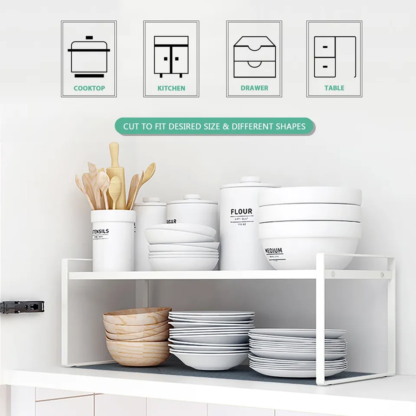 Multipurpose Anti-slip Bathroom Kitchen Cabinet Drawer Shelf Mat Liner Sheets Roll Fridge Mat Table Mat Anti-slip Super Strong Placement Mat For Fridge Bathroom Kitchen Drawer Shelf Liner (45cmx1.25m) - LootFaat