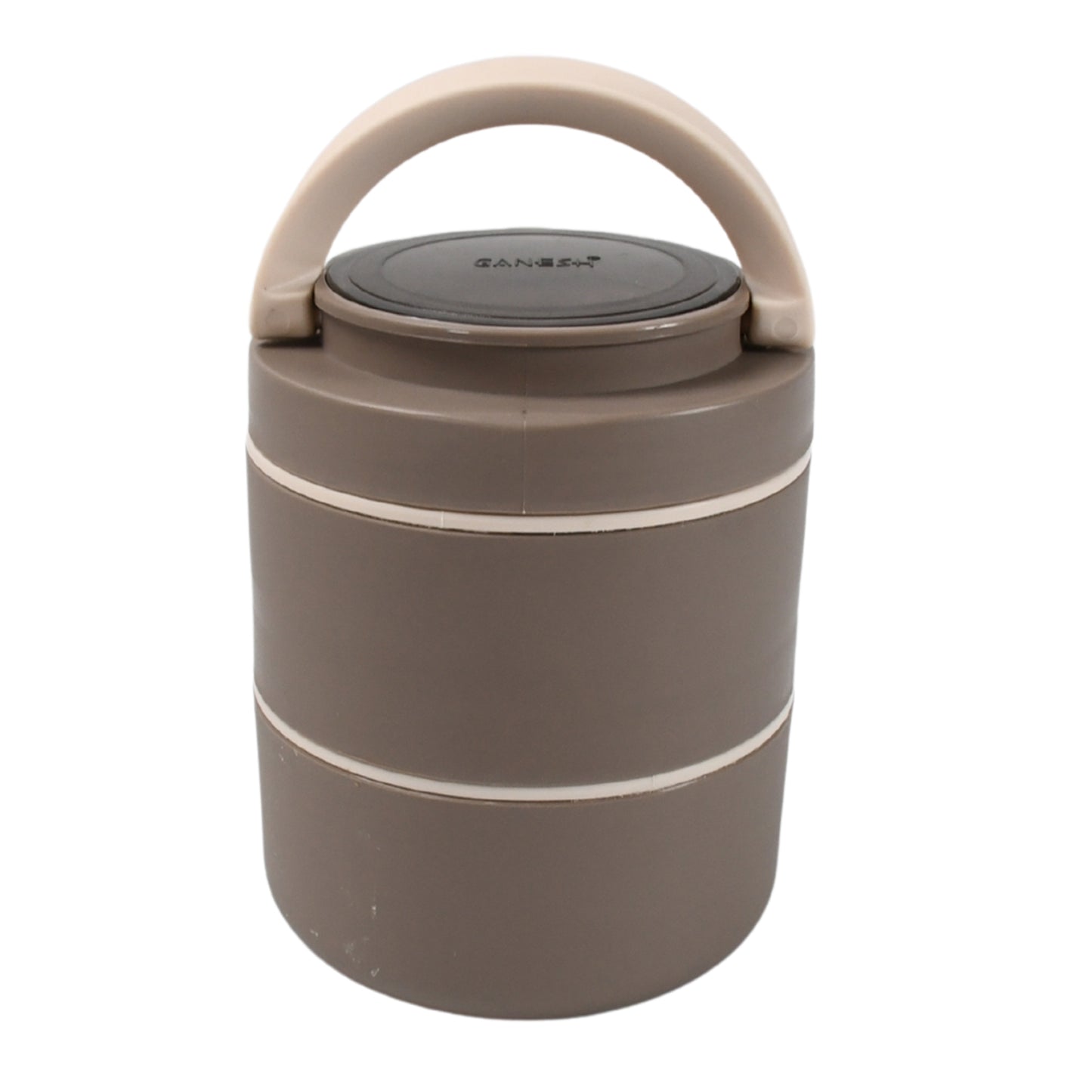 Ganesh Smart Stack 2 Layer Protable Lunch Box Stainless Steel Airtight Leak-proof Lunch Box For Office School Picnic - Color May Vary - LootFaat