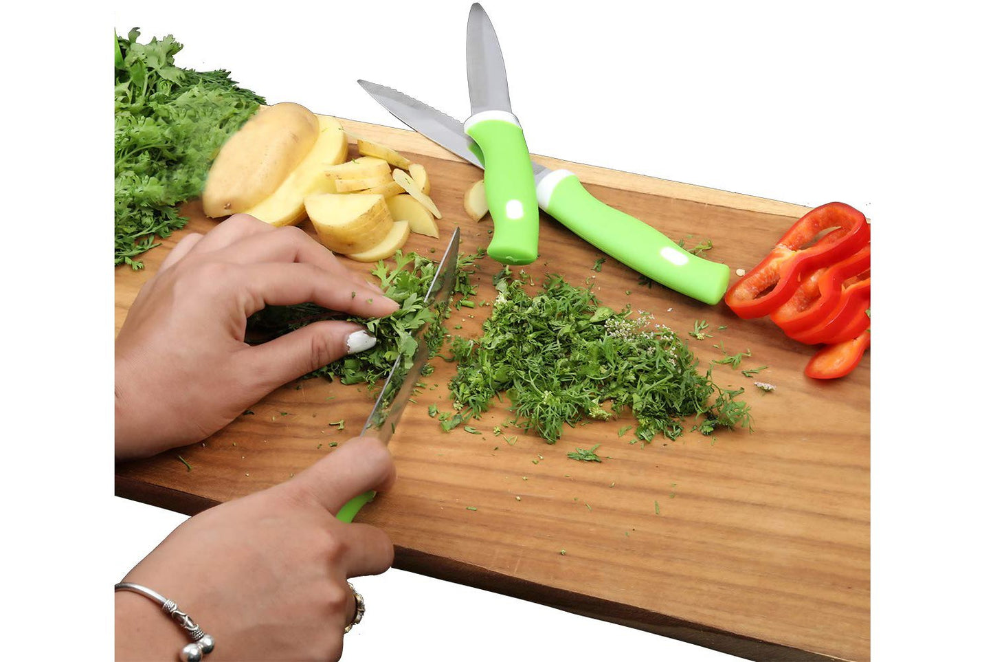 Stainless Steel Knife Peeler Set With Stand - 6 Pcs - LootFaat