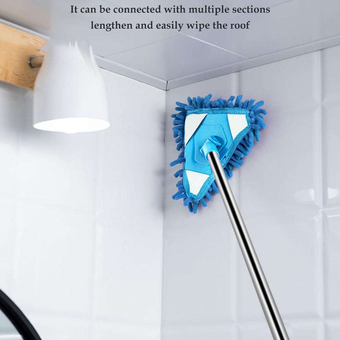 Stainless Steel Road Adjustable Triangle Mop Used For Cleaning Dusty And Wet Floor Surfaces And Tiles. - LootFaat