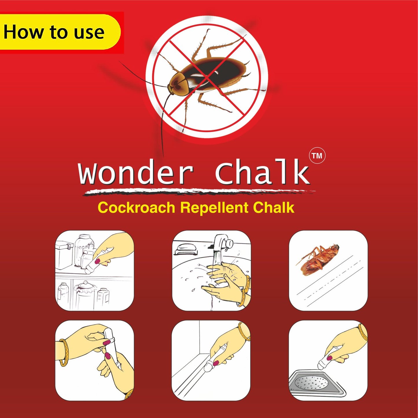 Cockroaches Repellent Chalk Keep Cockroach Away (Pack Of 12) - LootFaat