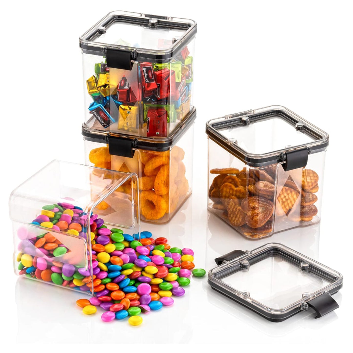 4pc Square Container 700ml Used For Storing Types Of Food Stuffs And Items. - LootFaat