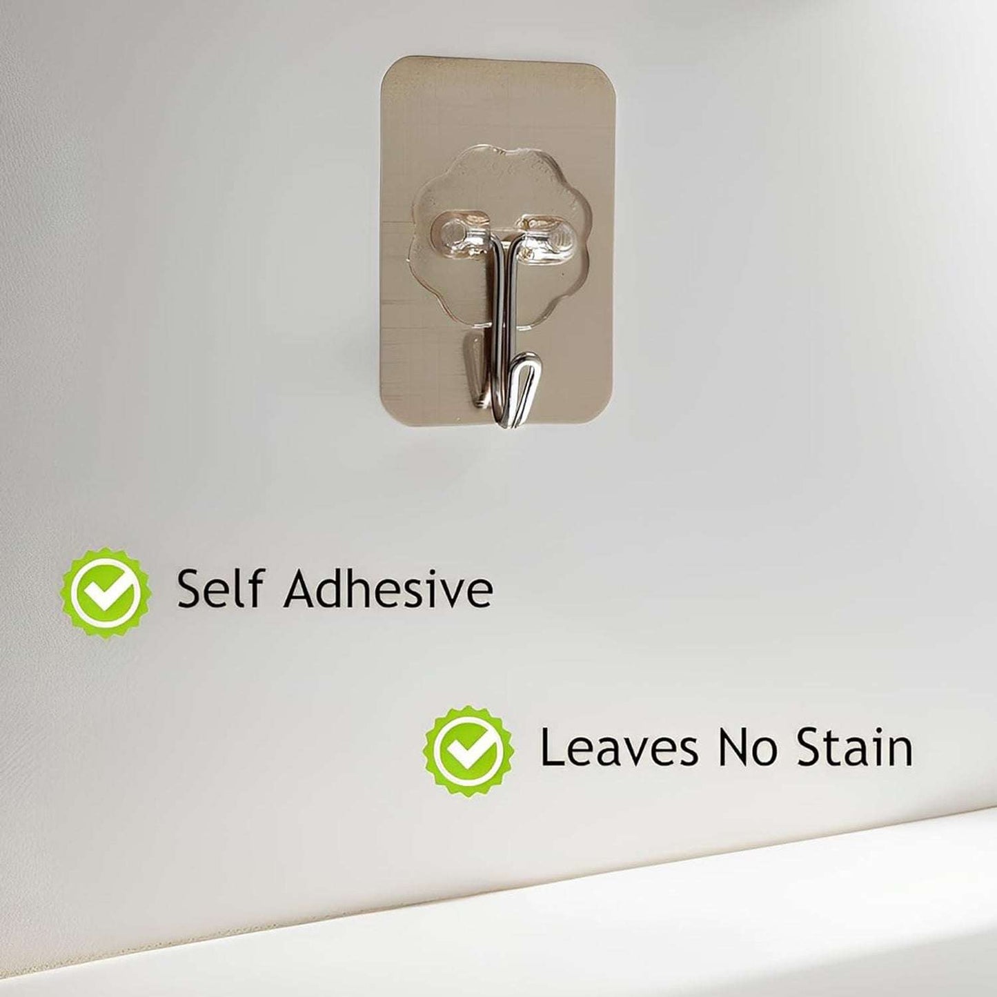 Plastic Adhesive Sticky Waterproof And Oil Proof Wall Hook (5.53.5 Cm) - LootFaat