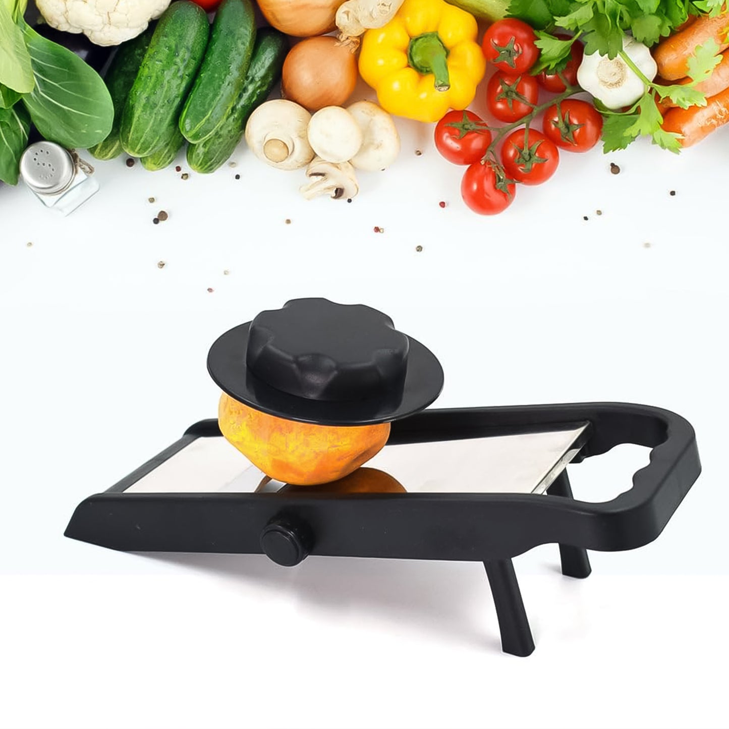 Adjustable Slicer Stainless Steel And Plastic Premium Multipurpose Potato Onion Slicer And Grater (1 Pc) - LootFaat