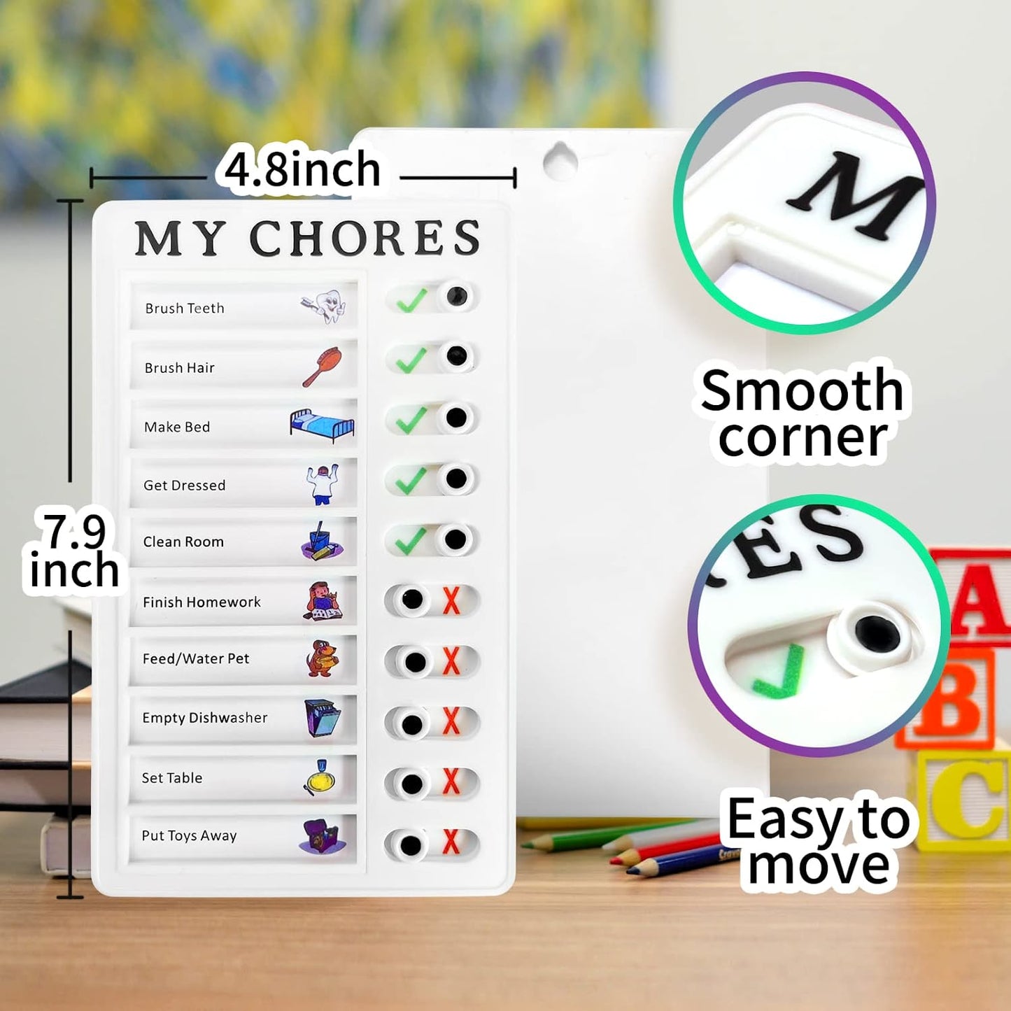 Portable My Chores Home Note Board Management Planning Memo Boards Reminding Time. (Size - 20x12cm) - LootFaat