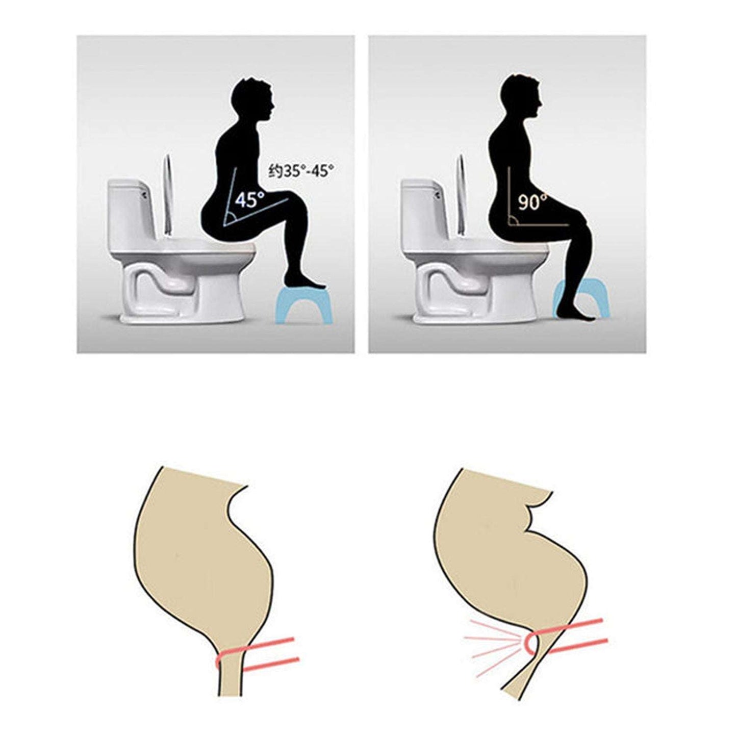Plastic Non-slip Folding Toilet Squat Stool - White Color - LootFaat