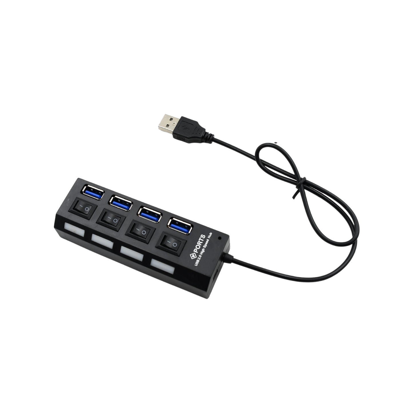 4 Port Usb Hub Usb 2.0 Hub Splitter High Speed With Onoff Switch Multi Led Adapter Compatible With Tablet Laptop Computer Notebook - LootFaat