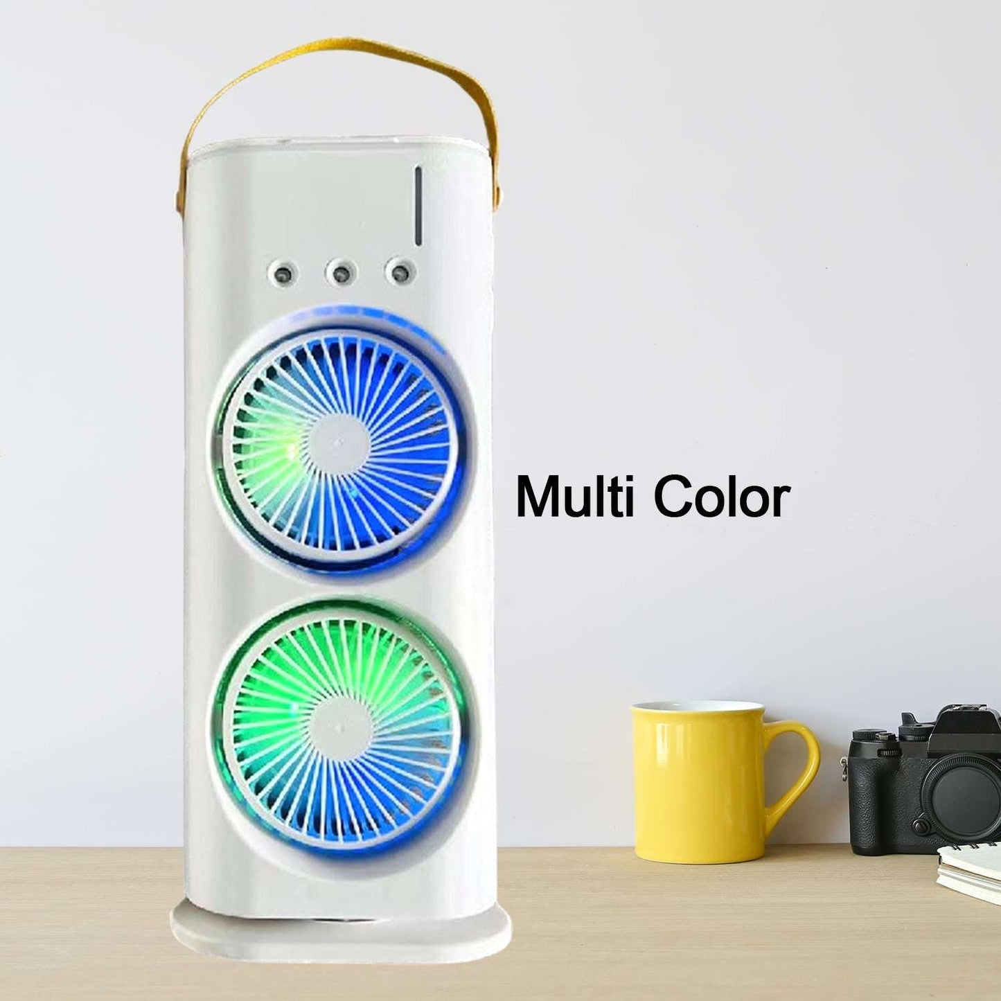 Electric Fan Desktop Double-head Powerful Air Cooler (1 Pc With Remote)