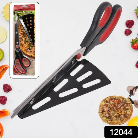 Stainless Steel Pizza Cutter Scissors Plastic Handle With Removable Spatula - LootFaat
