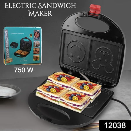 Double Sided Heating 750w Electric Sandwich Maker (1 Pc) - LootFaat