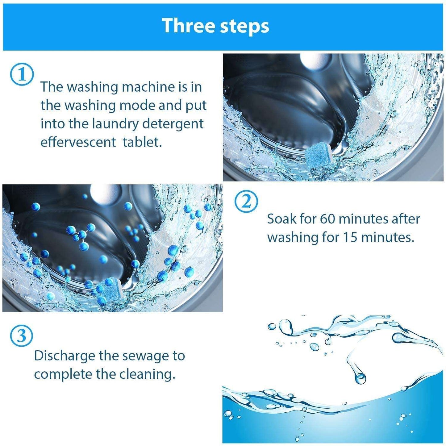 Washing Machine Stain Tank Cleaner Deep Cleaning Detergent Tablet ( 1pc ) - LootFaat