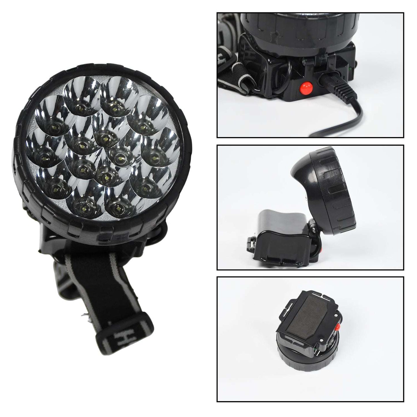 Head Lamp 15 Led Long Range Rechargeable Headlamp Adjustment Lamp Use For Farmers Fishing Camping Hiking Trekking Cycling - LootFaat