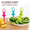 Dancing Doll Fruit Forks with Stand - Set of 6