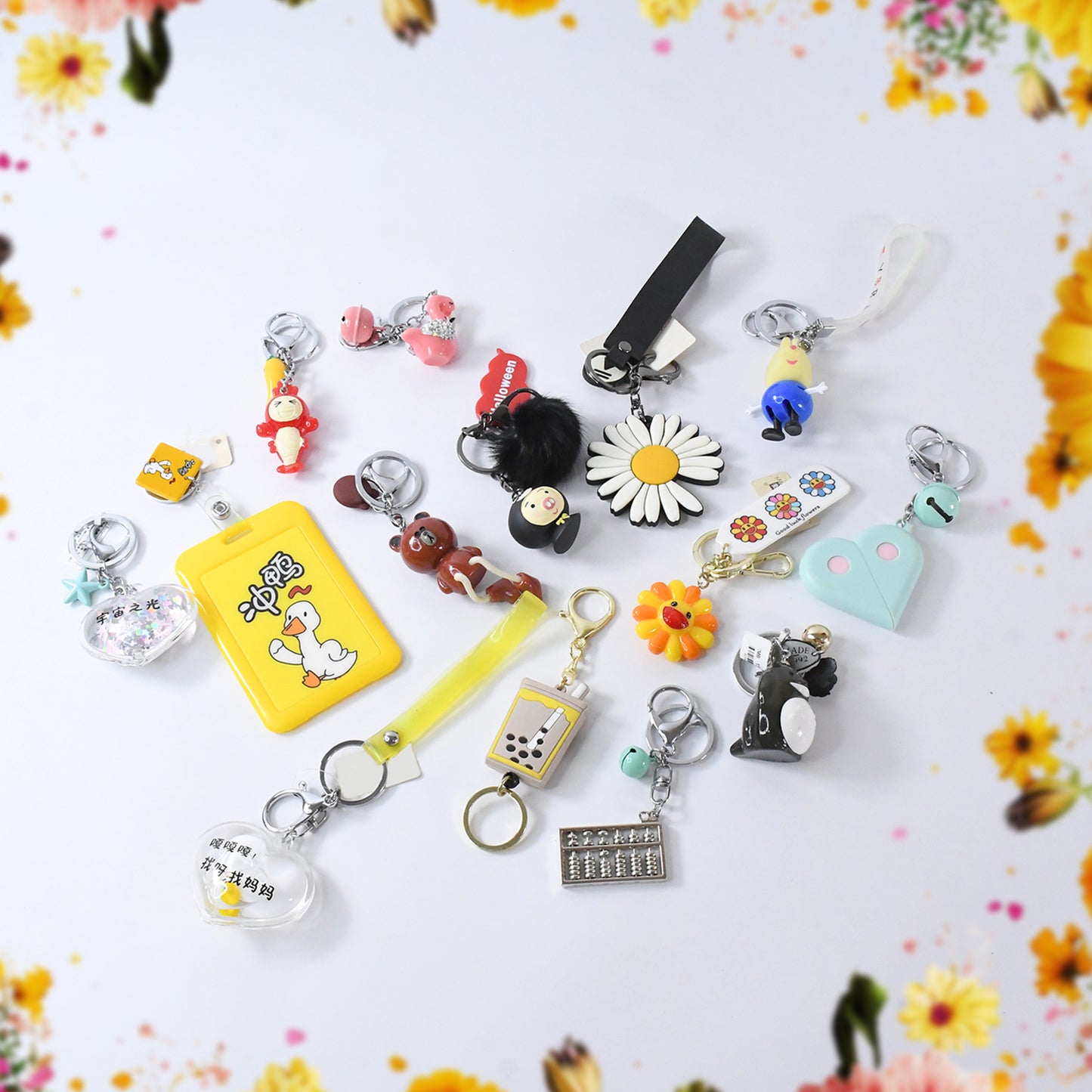 Mix Design Size Keychain - Durable Stylish Accessory (1 Pc Mix Color) - LootFaat