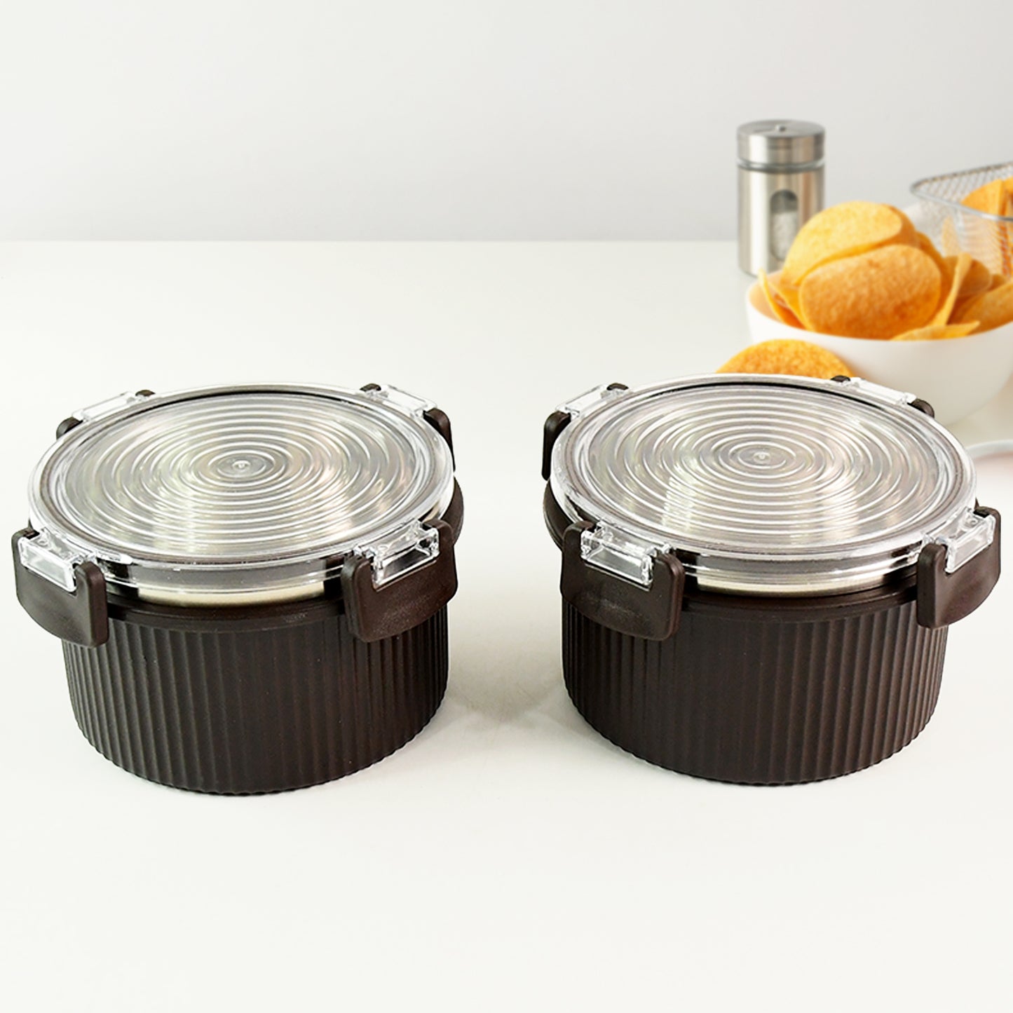 Apex Rustic Kitchen Storage Jars - 2 x 450ml
