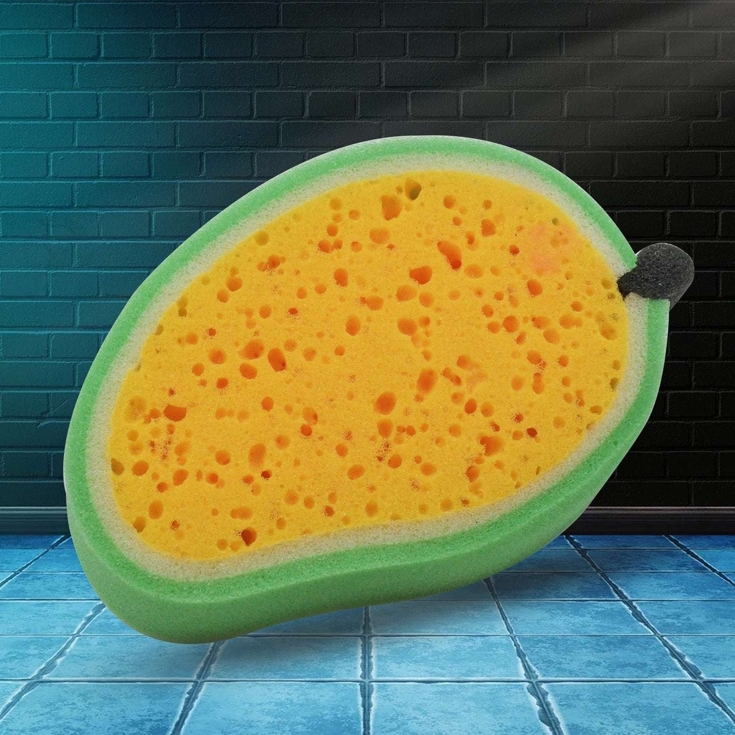 Sponge Household Kitchen Mango Shape Bowl Dish Washing Cleaning Pad Cleaner Bath Cleaning Sponge Dishwashing Sponge Mango (1 Pc) - LootFaat