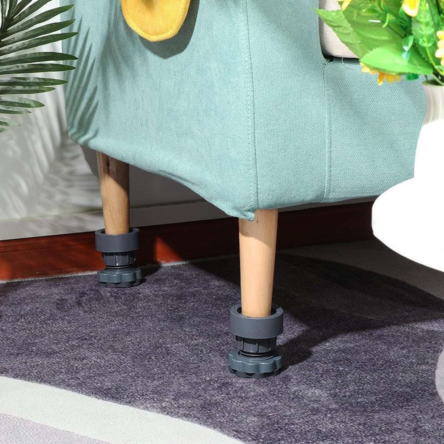 Plastic Washing Machine Vibration Feet Pad Adjustable Highly Non-slip Support Anti Vibration Pads Walk Pads Shock Absorber Noise Cancelling Furniture Lifting Base (4 Pcs Set) - LootFaat
