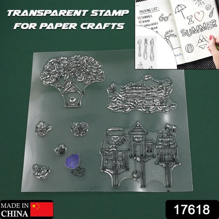 Reusable Rubber Stamp Tpr Stamp Diy Accessories Good Stamping Effect Diy Transparent Stamp Stick Repeatedly For Envelope For Diary For Invitation Letter Photo Album Decoration For Paper Crafts (Mix Design 1 Set) - LootFaat