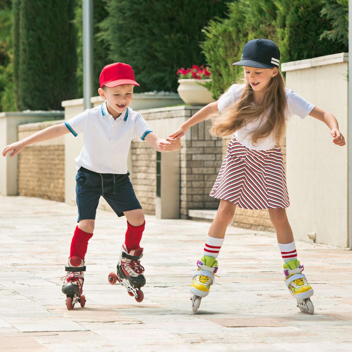 Inline Skates With Led Flashing Light Wheel With Adjustable Length Skate Premium High Quality Skates Pair - LootFaat