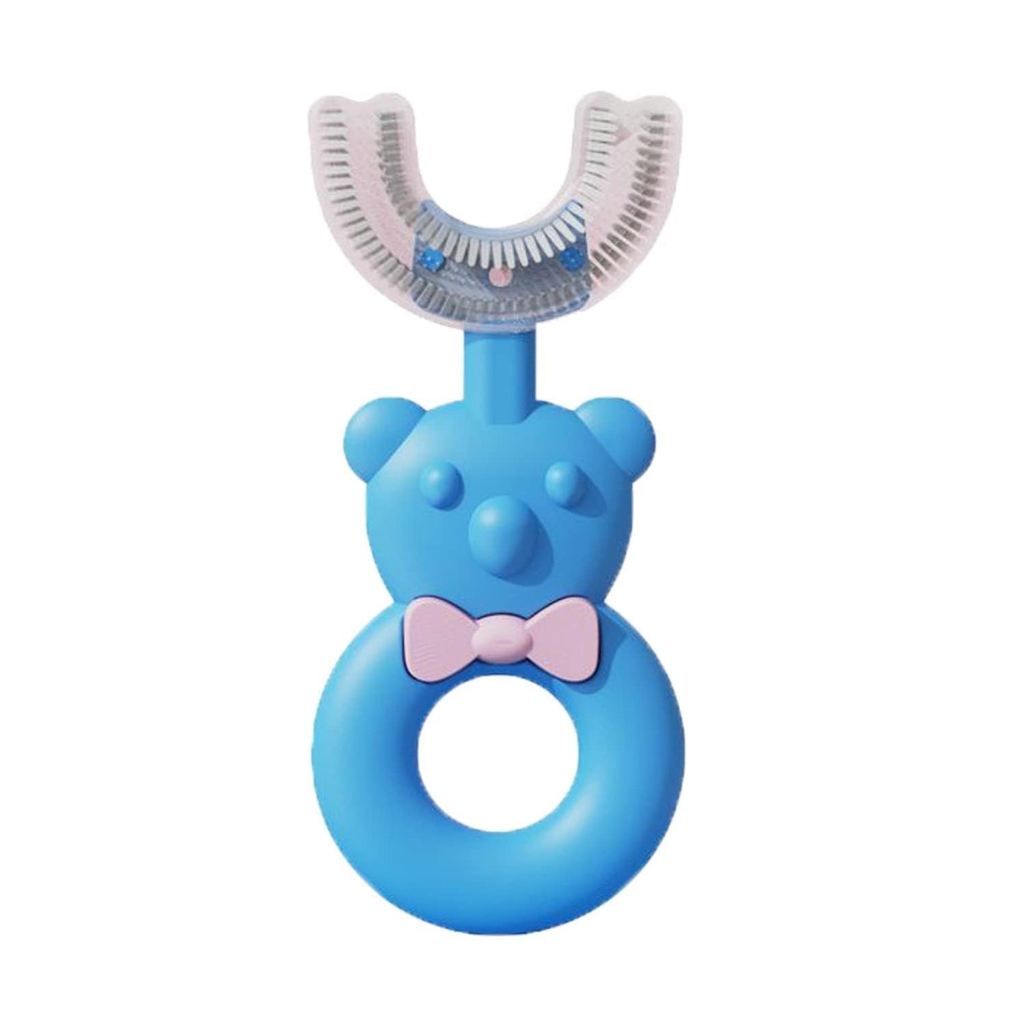 Baby Bear U-Shaped Toothbrush for Kids – Silicone Manual Toothbrush for 2-6 Years | Soft Bristles for Sensitive Gums | Multicolour (1 Pc)