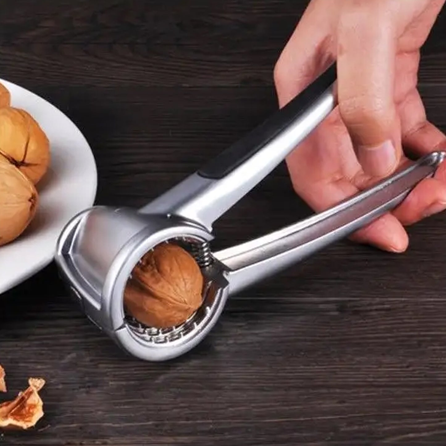 Walnut Cracker Luxury Die Cast Stainless Alloy Nut Cutter Walnut Clamp Plier Portable Smart Walnut Akhrot Pincers Bottle Opener For Pecans Almonds Brazil Nuts - LootFaat