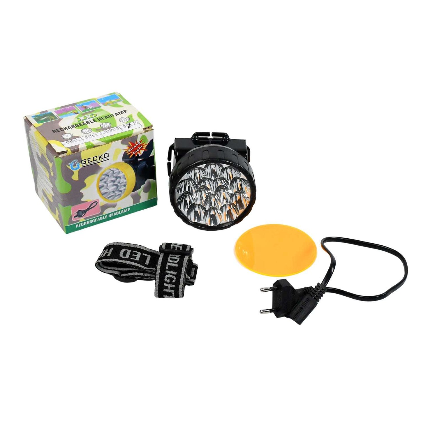 Head Lamp 15 Led Long Range Rechargeable Headlamp Adjustment Lamp Use For Farmers Fishing Camping Hiking Trekking Cycling - LootFaat