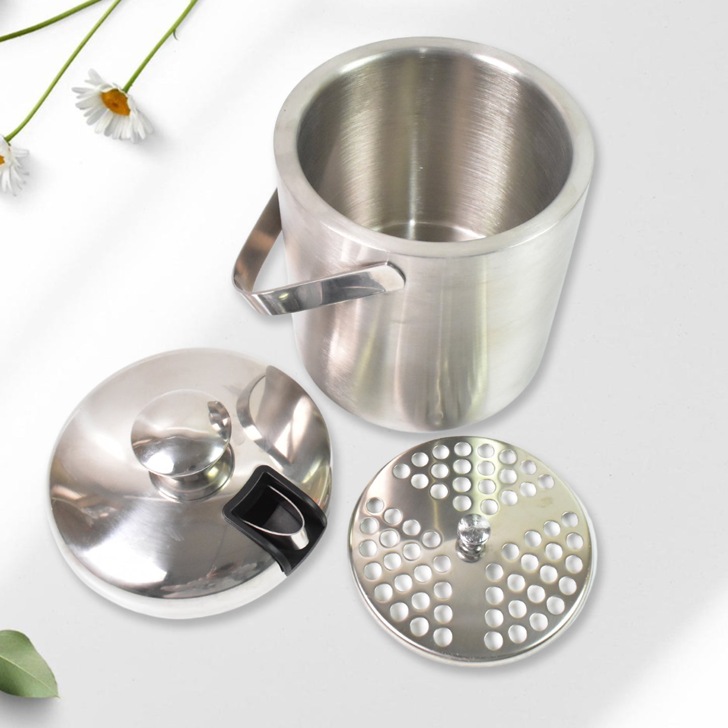 Stainless Steel Ice Buckets With Lid (1.3 Liters Approx) - LootFaat