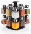 Revolving 16-Jar Spice Rack Organizer - 360° Rotating Condiment Set