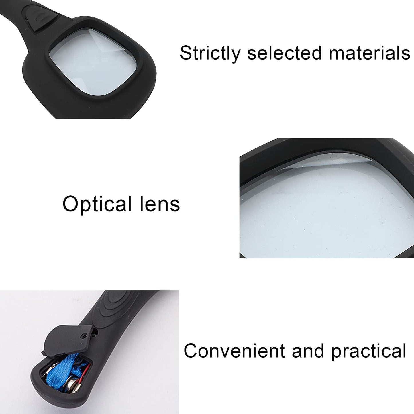 Handheld Magnifying Glass 6 Led Illuminated Lighted Magnifier For Seniors Reading Soldering Inspection Coins Jewelry Exploring - LootFaat