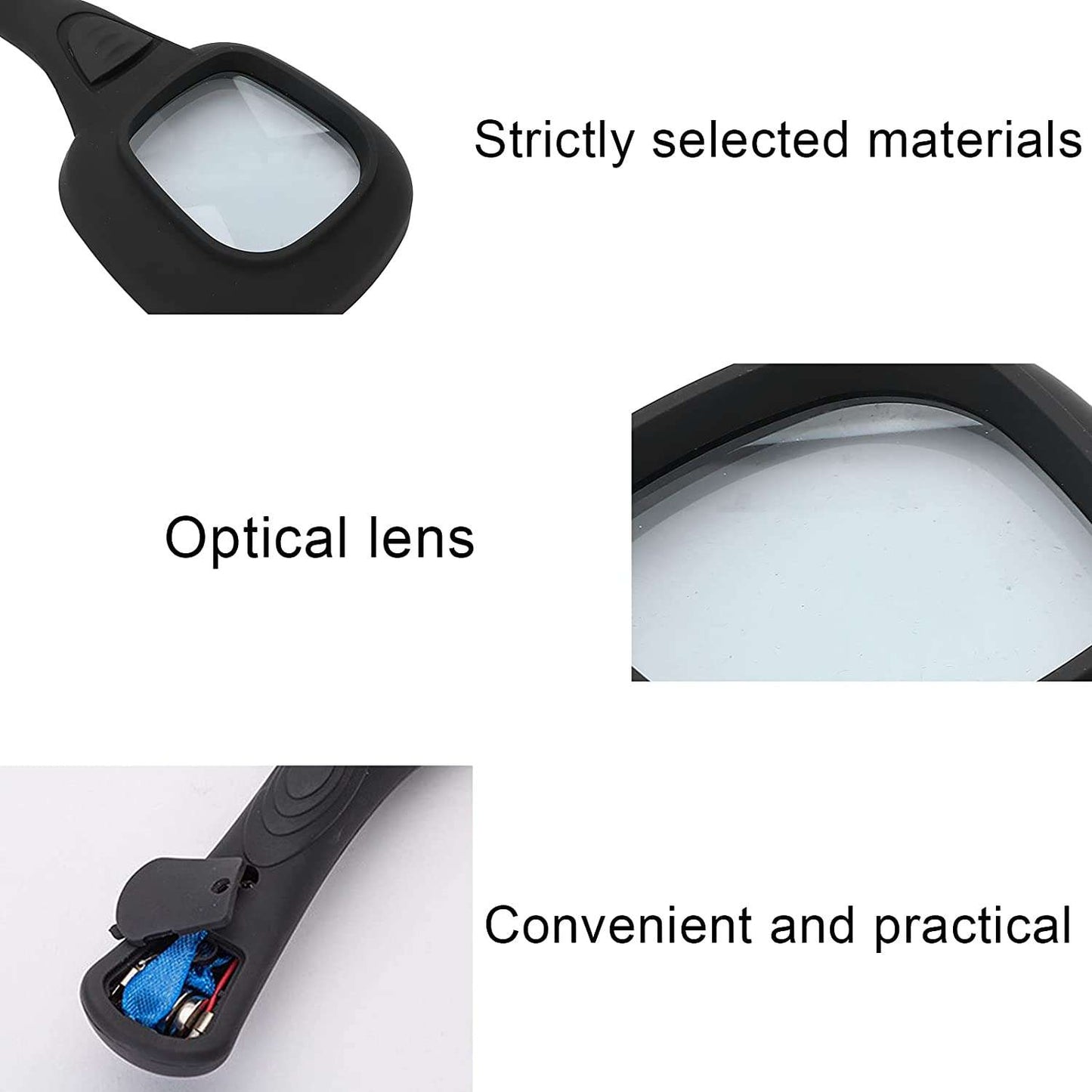 Handheld Magnifying Glass 6 Led Illuminated Lighted Magnifier For Seniors Reading Soldering Inspection Coins Jewelry Exploring - LootFaat