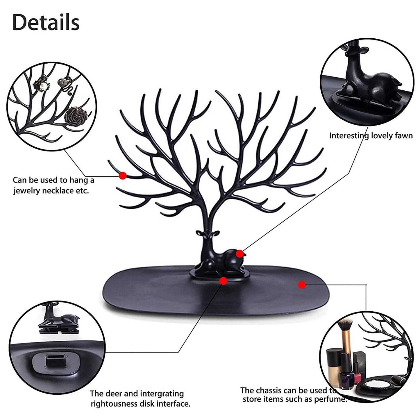 Deer Shaped Jewellery Display Holder Earring Necklace Holder Organiser (1pc Only) - LootFaat