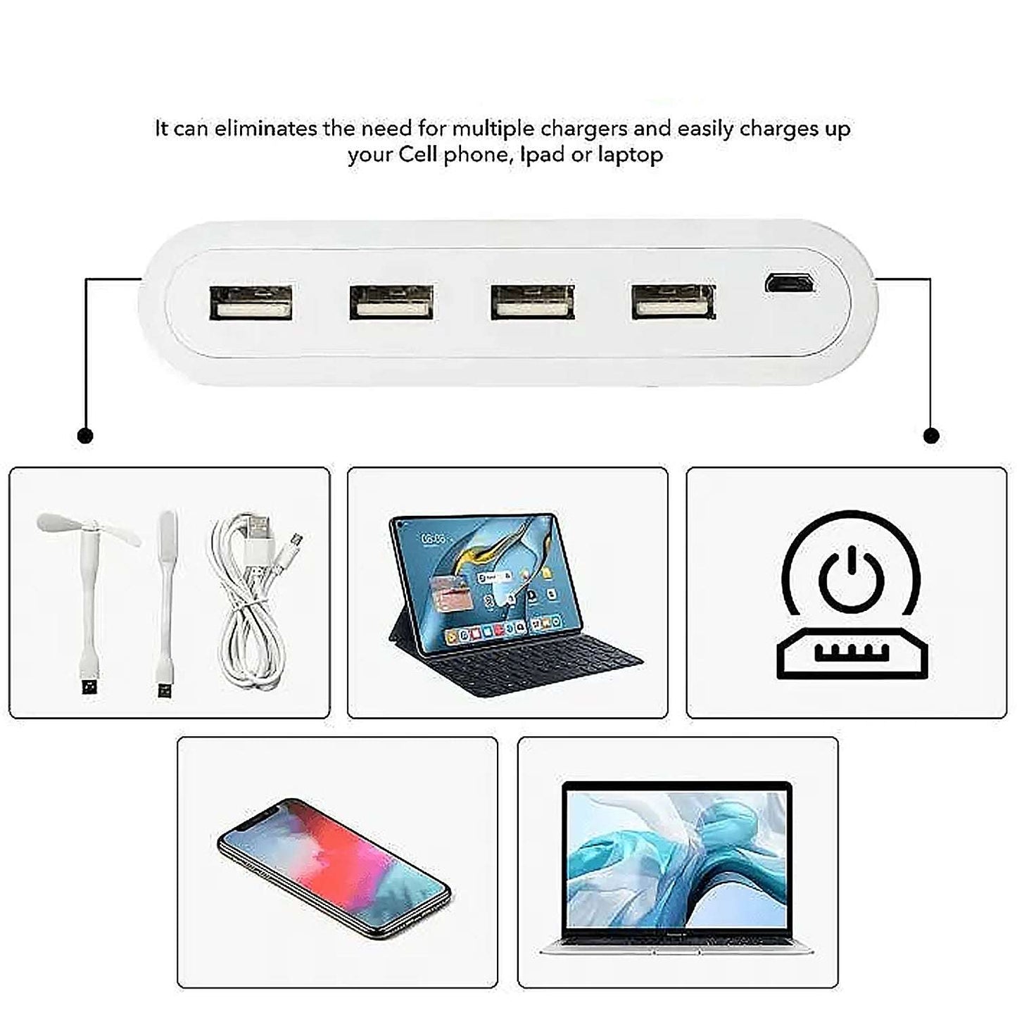 4in1 Hub Is Usb For Pen Drive Mouse Keyboards Camera Mobile Tablet Pc Laptop Tv Study Table Charging Extension Hub Portable (1 Pc) - LootFaat