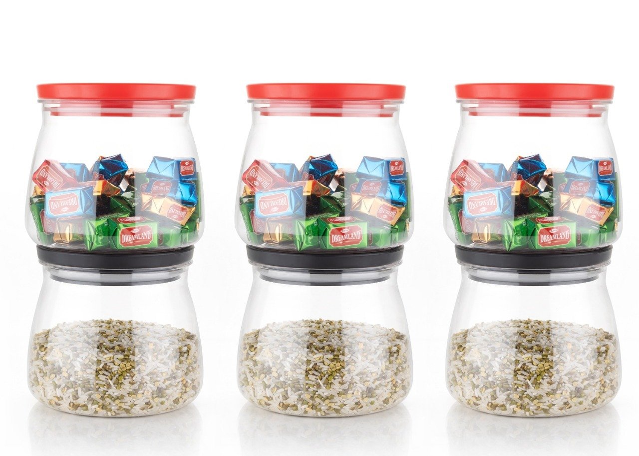 Matka Shaped Jar With Air Tight Leak Proof Lid (Multicolour) (Set Of 6) (900ml) - LootFaat