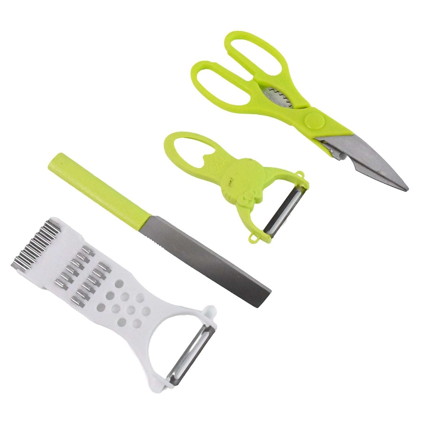 4-piece Kitchen Cutting Set Scissors Peeler Grater Slicer And Knife - LootFaat