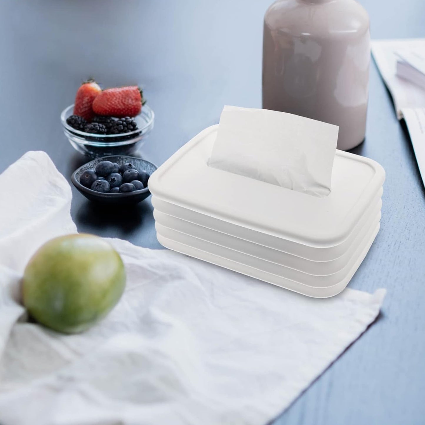 Tissues Holder Silicone Simple Tissue Box Tissues Cylinder Tissues Cube Box Tissue Holder For Bathroom Office Car Bedroom For Bathroom Room Office Car - LootFaat