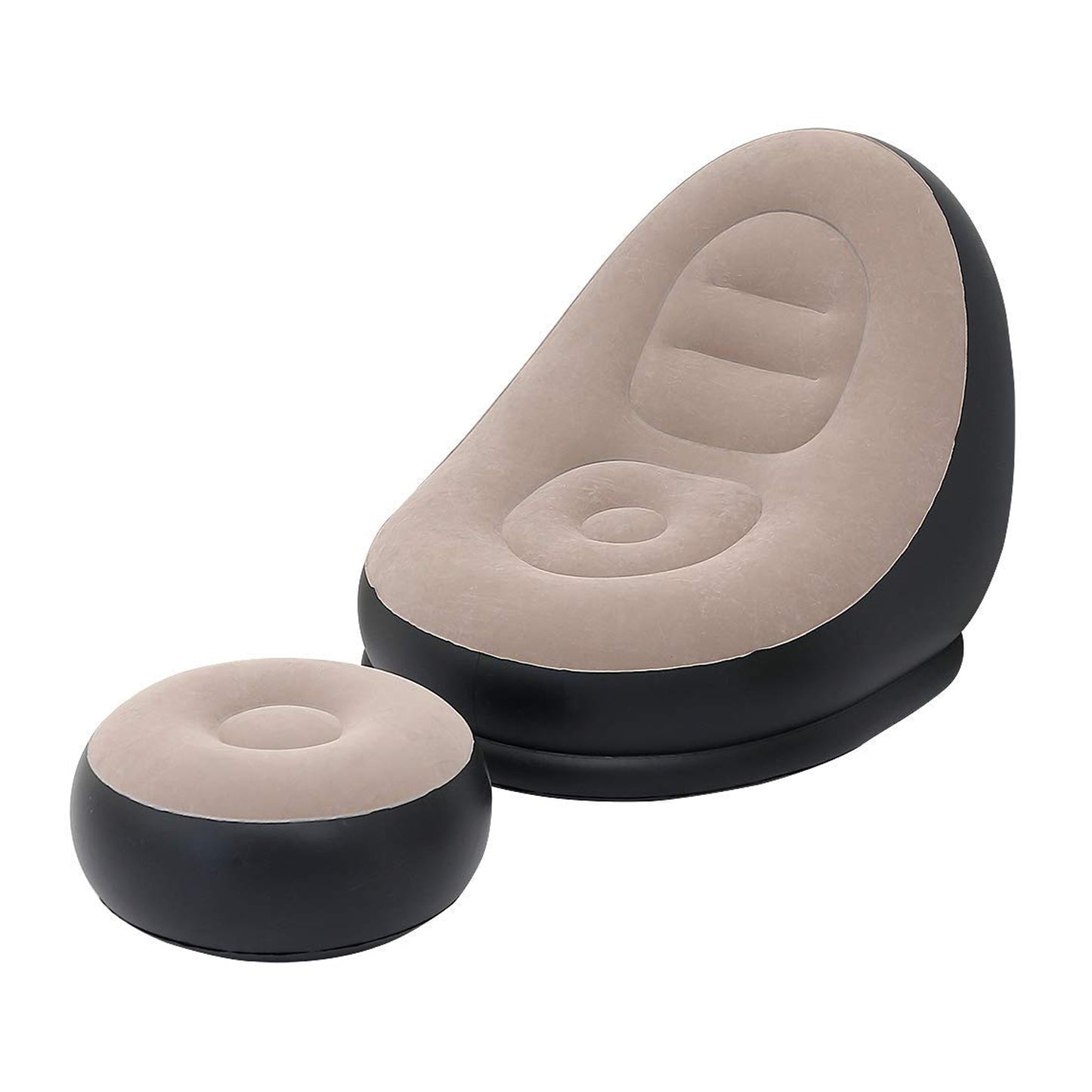 Inflatable Sofa Lounge Chair Ottoman Blow Up Chaise Lounge Air Sofa Indoor Flocking Leisure Couch For Home Office Rest Inflated Recliners Portable Deck Chair For Outdoor Travel Camping Picnic. - LootFaat