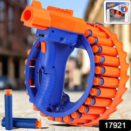 Amazing Toy Gun Electric Gun For Children 28 Soft Bullets For Youth Safety Childrens Electric Hand Ring Wheel Soft Bullet Gun Gift Toys - LootFaat