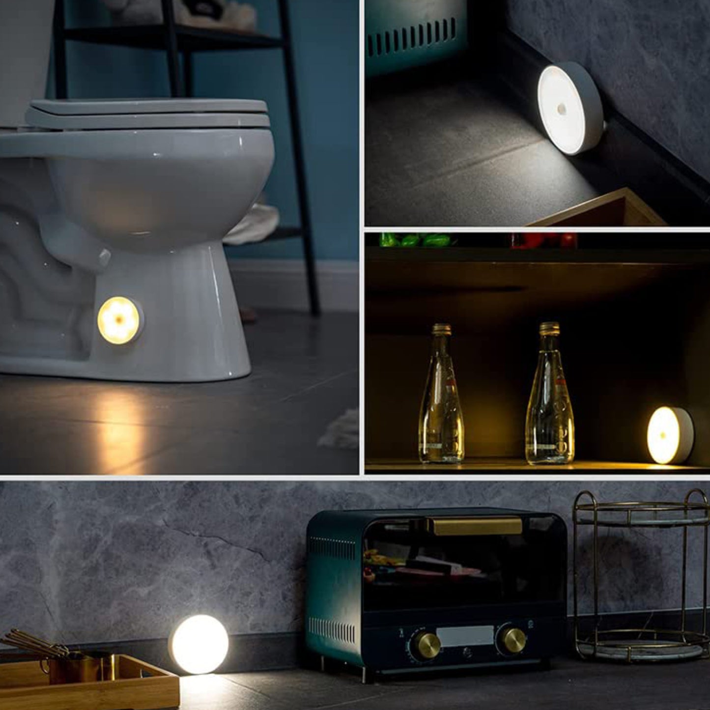 Round Shape 8 Led Motion Sensor Induction Led Light - LootFaat