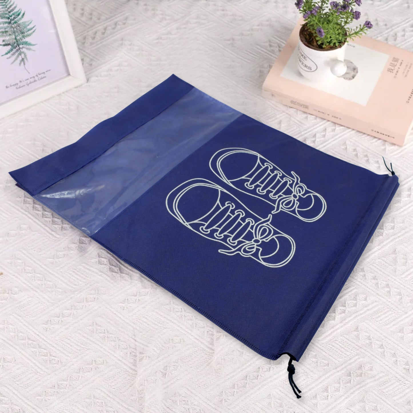 Beach Bag Shoes Storage Bag Closet Organizer Non-woven Travel Portable Bag Waterproof Pocket Clothing Classified Hanging Bag Shoe Bag Luggage Travel Portable Shoe Pouch Non Woven Transparent Window (1 Pc ) - LootFaat